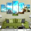 Vegeta Dragon Ball Z Super Saiyan - Anime 5 Panel Canvas Art Wall Decor