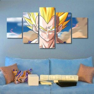 Vegeta - Anime 5 Panel Canvas Art Wall Decor
