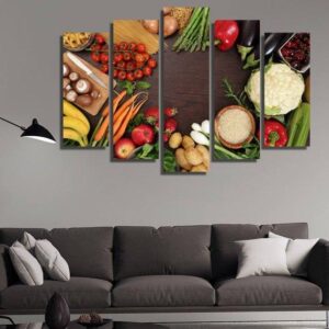 Vegetable - Kitchen 5 Panel Canvas Art Wall Decor
