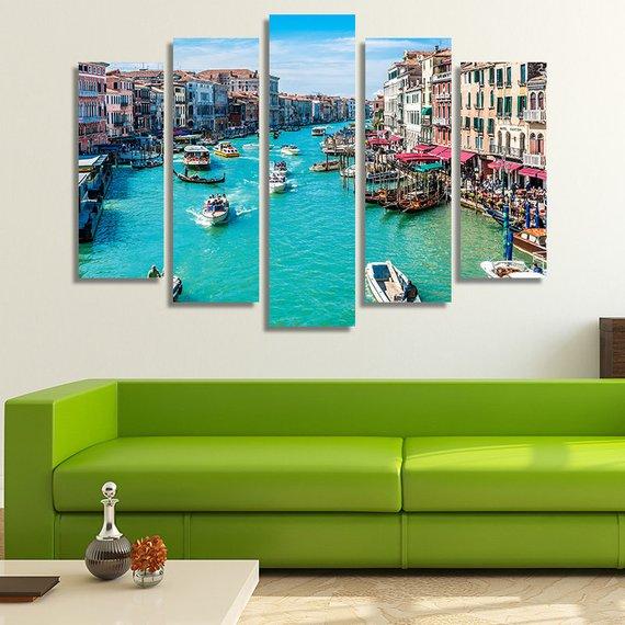 Venice Italy 03 - Nature 5 Panel Canvas Art Wall Decor Venice Italy 03 - Nature 5 Panel Canvas Art Wall Decor