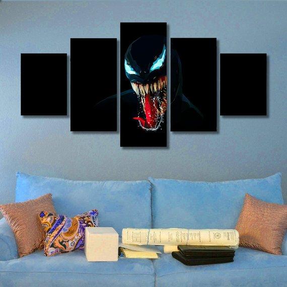 Venom 06 - Movie 5 Panel Canvas Art Wall Decor Venom 06 - Movie 5 Panel Canvas Art Wall Decor