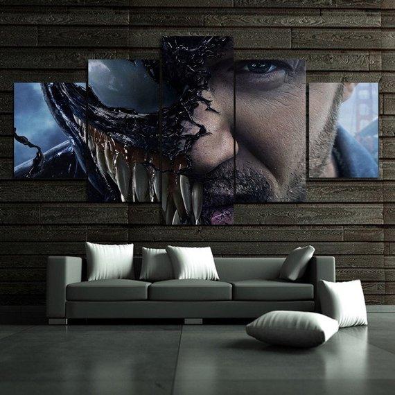 Venom 22 - Movie 5 Panel Canvas Art Wall Decor Venom 22 - Movie 5 Panel Canvas Art Wall Decor