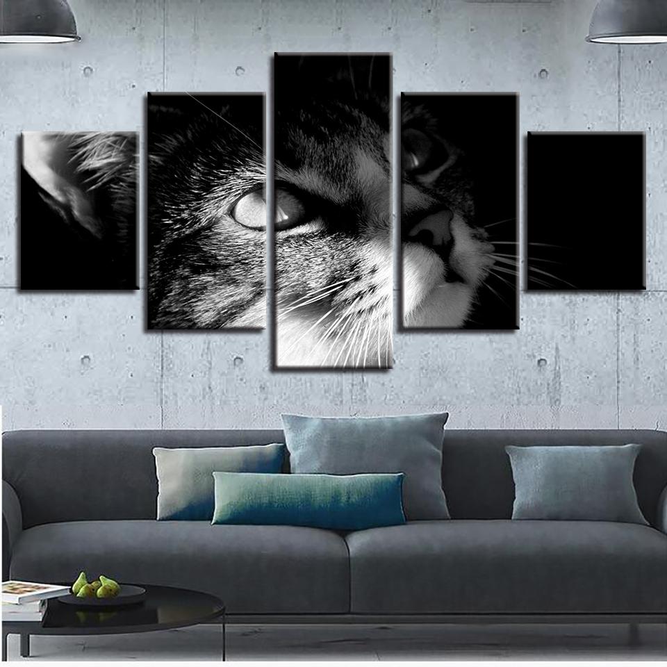 Very Lovely Cats - Animal 5 Panel Canvas Art Wall Decor Very Lovely Cats - Animal 5 Panel Canvas Art Wall Decor