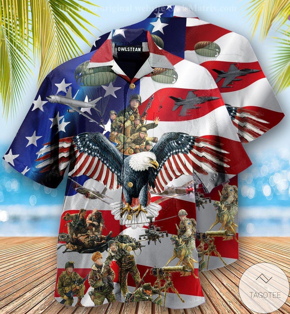 Veteran Eagle Us Flag Printed Hawaiian Shirt Veteran Eagle Us Flag Printed Hawaiian Shirt