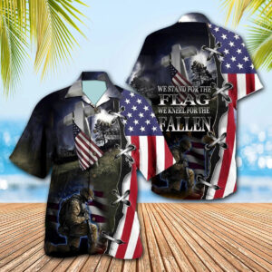 Veteran We Stan For The Flag Kneel For The Fallen Hawaiian Shirt