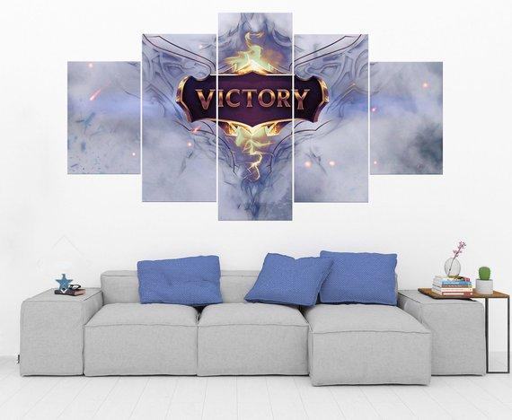 Victory - League Of Legends - Gaming 5 Panel Canvas Art Wall Decor Victory - League Of Legends - Gaming 5 Panel Canvas Art Wall Decor