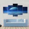 View Of Uranus From Titania - Space 5 Panel Canvas Art Wall Decor