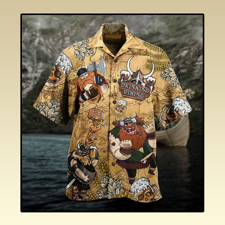 Viking Drinking Beer Hawaiian Shirt Viking Drinking Beer Hawaiian Shirt