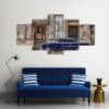 Vintage Car In Havana 1 - Automative 5 Panel Canvas Art Wall Decor