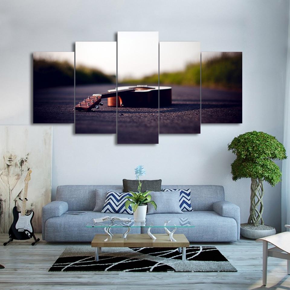 Vintage Guitar 1 - Music 5 Panel Canvas Art Wall Decor Vintage Guitar 1 - Music 5 Panel Canvas Art Wall Decor