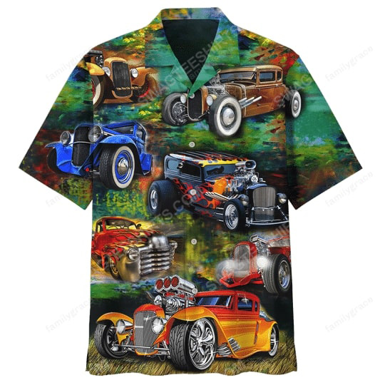 Vintage Hot Rod Summer Vacation Hawaiian Shirt Vintage Hot Rod Summer Vacation Hawaiian Shirt