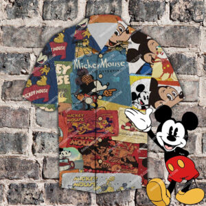Vintage Mickey Mouse The Detective All Over Print Hawaiian Shirt