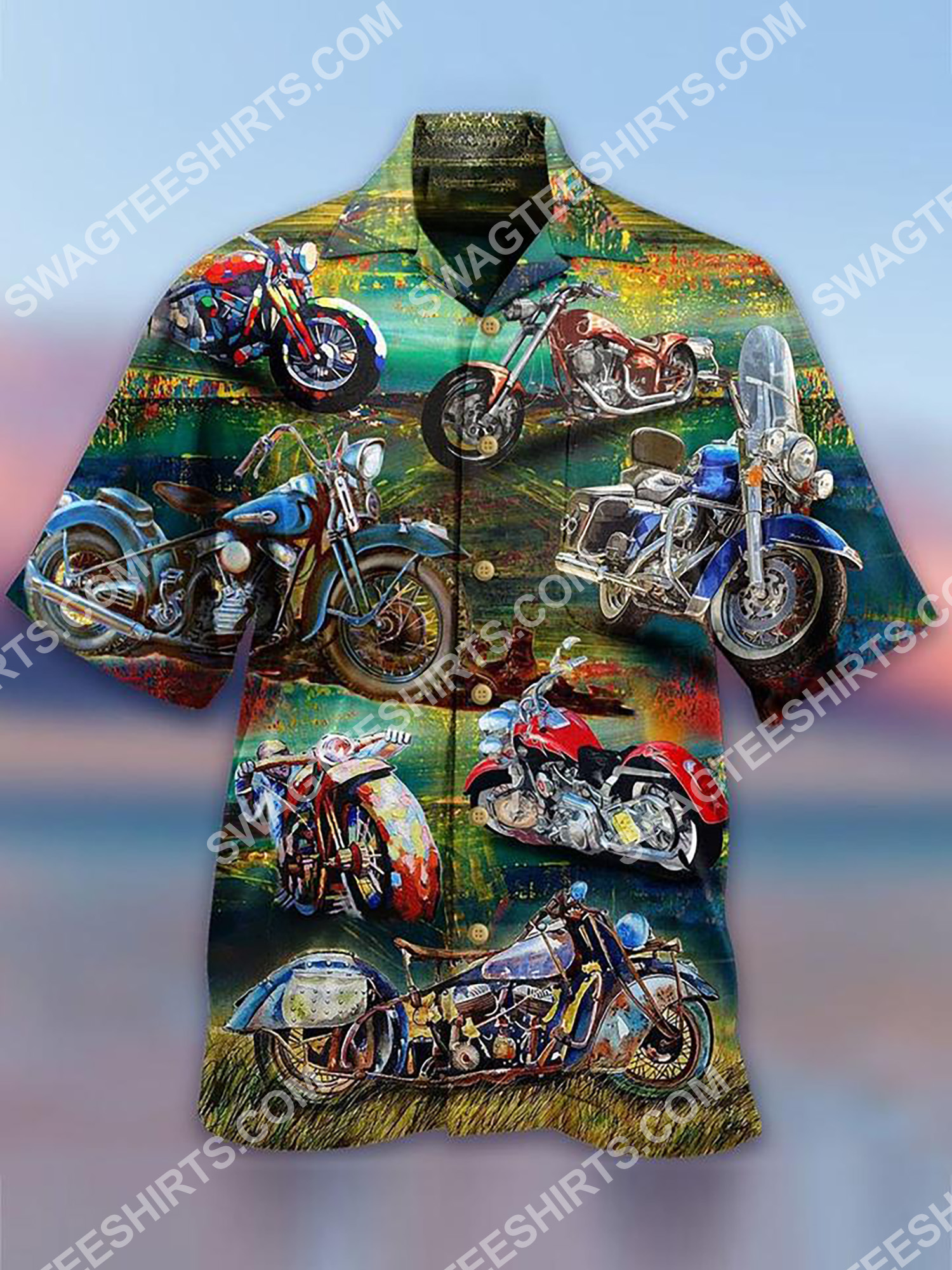 Vintage Motorbike All Over Printing Hawaiian Shirt Vintage Motorbike All Over Printing Hawaiian Shirt