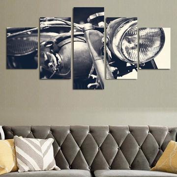 Vintage Motorcycle - Automative 5 Panel Canvas Art Wall Decor Vintage Motorcycle - Automative 5 Panel Canvas Art Wall Decor