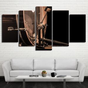 Vintage Music Instrument - Music 5 Panel Canvas Art Wall Decor