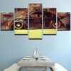 Vintage Old Car Volkswagen Beetle - Automative 5 Panel Canvas Art Wall Decor