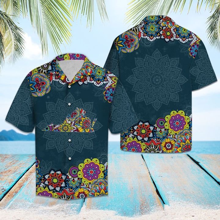 Virginia Mandala Hawaiian Shirt Summer Button Up Virginia Mandala Hawaiian Shirt Summer Button Up