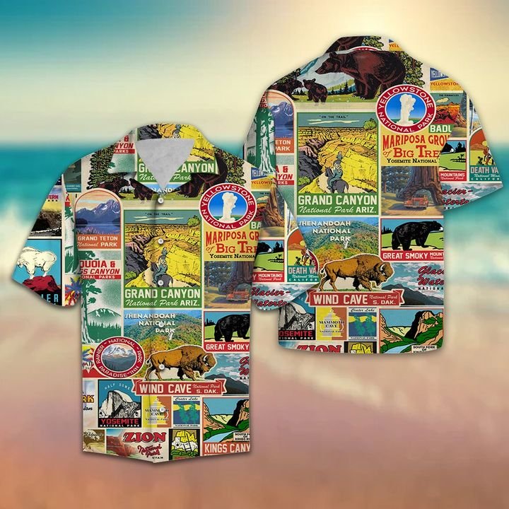 Visit Us National Park Hawaiian Shirt Summer Button Up Visit Us National Park Hawaiian Shirt Summer Button Up