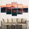 Volcano Mountain - Nature 5 Panel Canvas Art Wall Decor