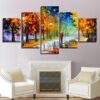 Walk In The Park - Abstract 5 Panel Canvas Art Wall Decor