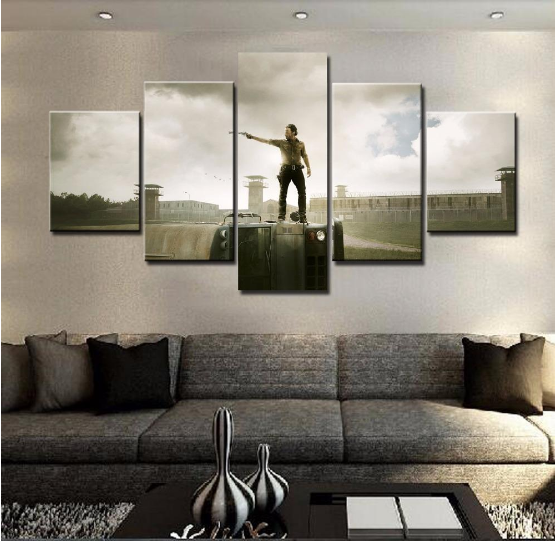 Walking Dead Characters - Movie 5 Panel Canvas Art Wall Decor Walking Dead Characters - Movie 5 Panel Canvas Art Wall Decor