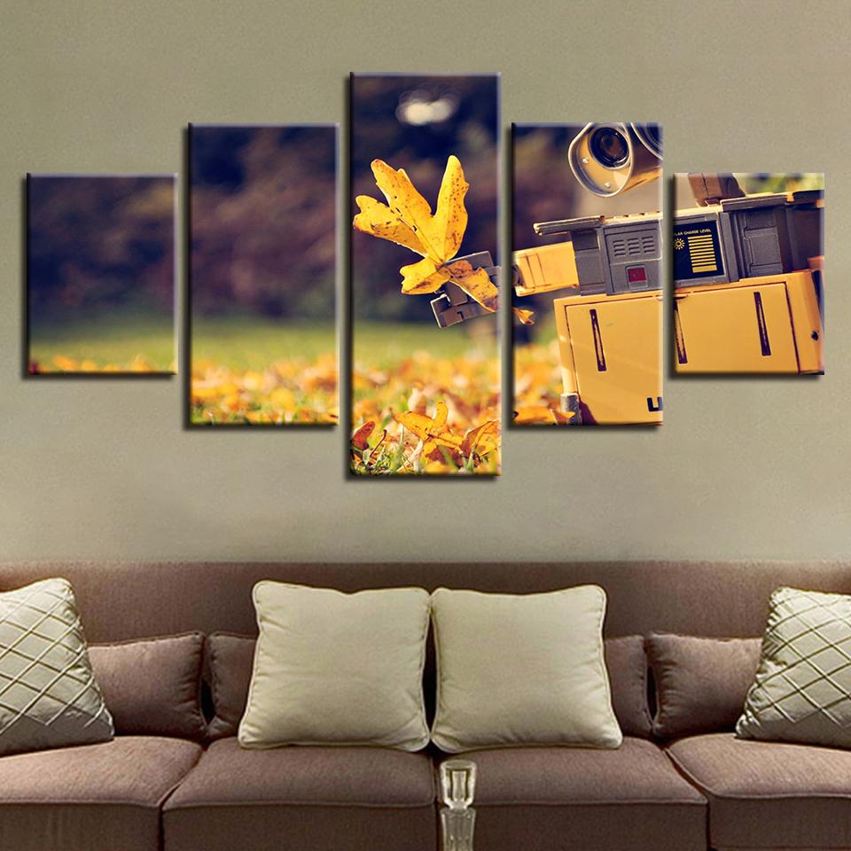 Walle Autumn Yellow Leaves Scenery - Movie 5 Panel Canvas Art Wall Decor Walle Autumn Yellow Leaves Scenery - Movie 5 Panel Canvas Art Wall Decor