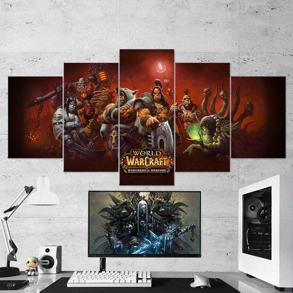 Warlords Of Draenor - Gaming 5 Panel Canvas Art Wall Decor Warlords Of Draenor - Gaming 5 Panel Canvas Art Wall Decor