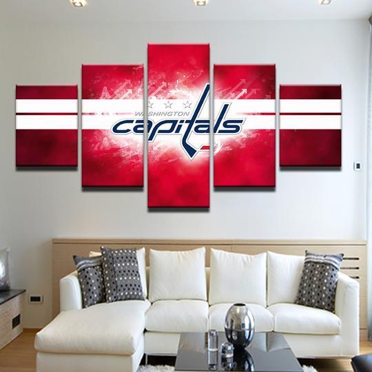 Washington Capitals 2 - Sport 5 Panel Canvas Art Wall Decor Washington Capitals 2 - Sport 5 Panel Canvas Art Wall Decor