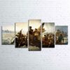Washington Crossing The Delaware - Landscape 5 Panel Canvas Art Wall Decor