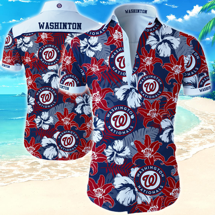 Washington Nationals Hawaiian Shirt Summer Button Up Washington Nationals Hawaiian Shirt Summer Button Up