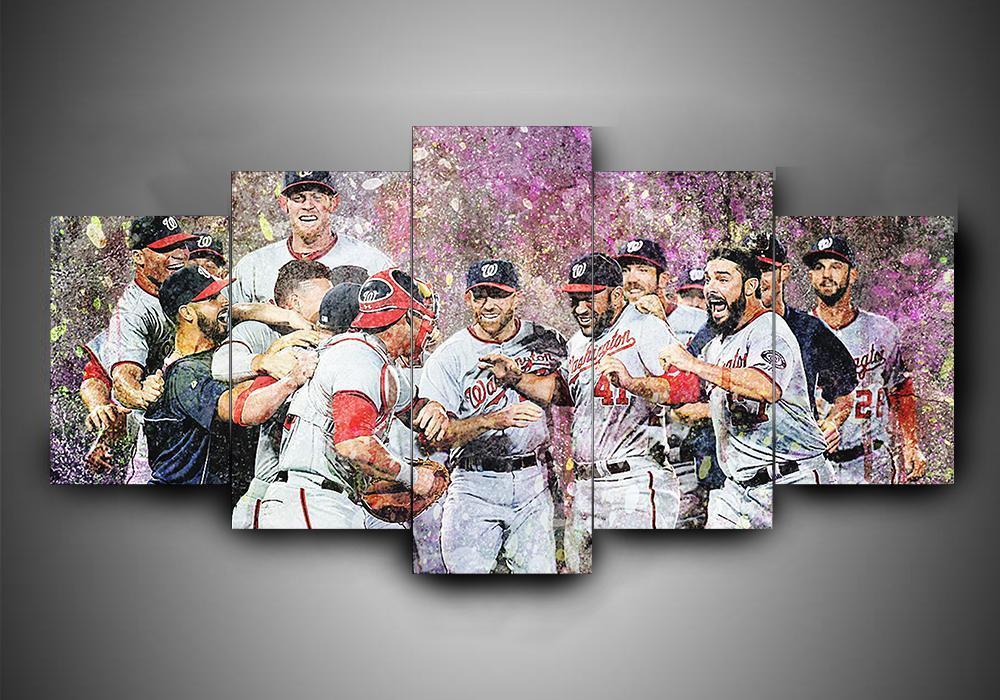 Washington Nationals - Sport 5 Panel Canvas Art Wall Decor Washington Nationals - Sport 5 Panel Canvas Art Wall Decor