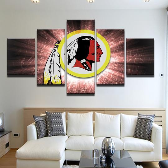 Washington Redskins 4 - Sport 5 Panel Canvas Art Wall Decor Washington Redskins 4 - Sport 5 Panel Canvas Art Wall Decor