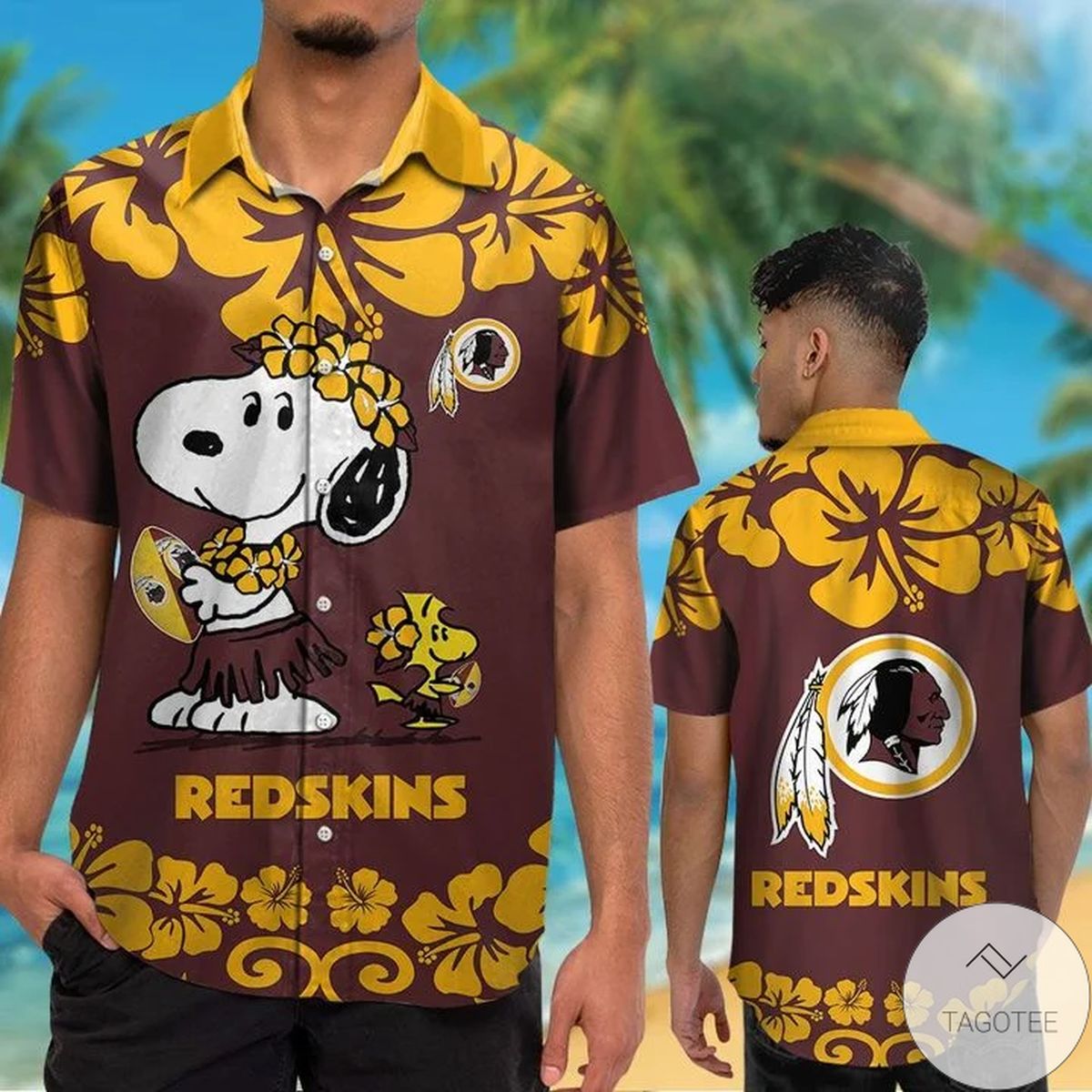 Washington Redskins & Snoopy Hawaiian Shirt Washington Redskins & Snoopy Hawaiian Shirt