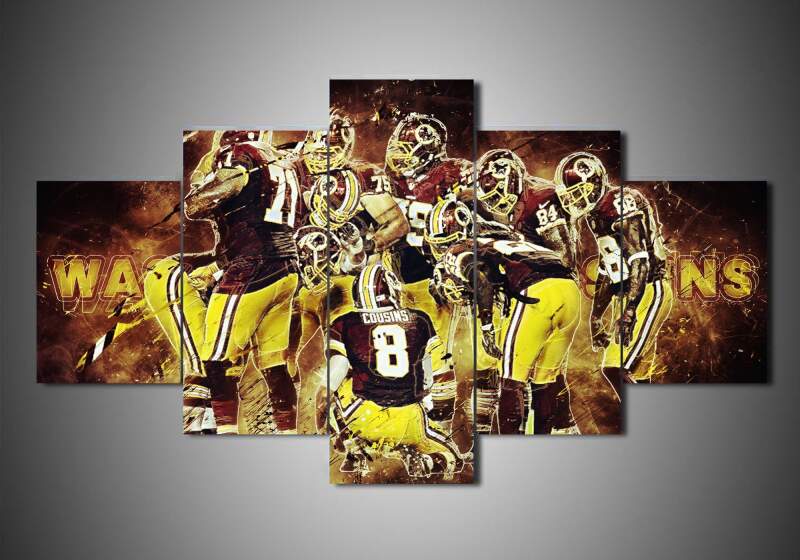 Washington Redskins - Sport 5 Panel Canvas Art Wall Decor Washington Redskins - Sport 5 Panel Canvas Art Wall Decor
