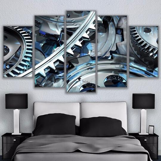Watch Gears - Automative 5 Panel Canvas Art Wall Decor Watch Gears - Automative 5 Panel Canvas Art Wall Decor