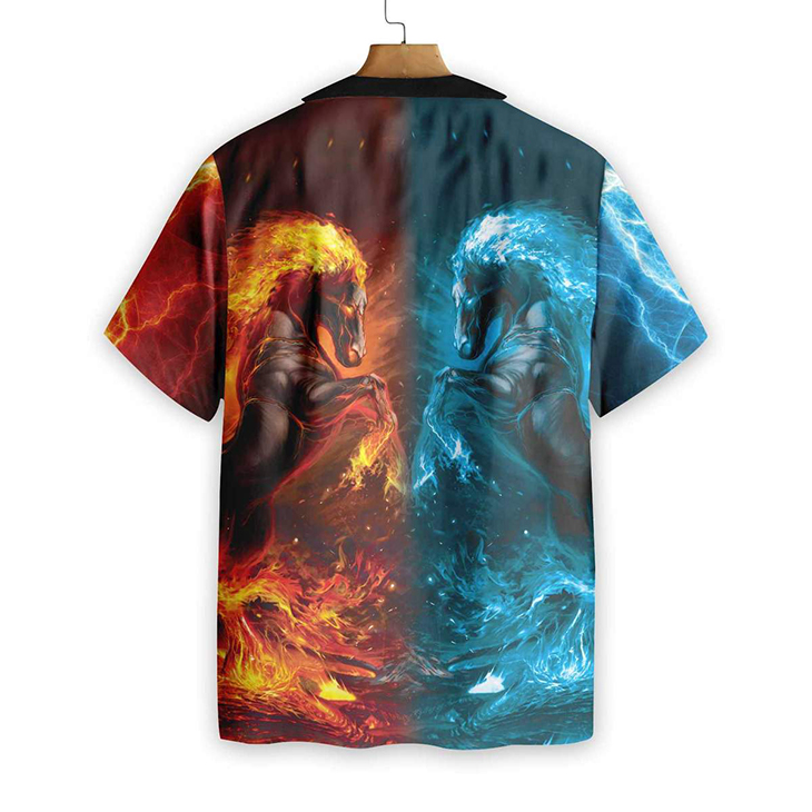 Water And Fire Horse Shirt For Men Hawaiian Shirt Water And Fire Horse Shirt For Men Hawaiian Shirt