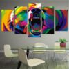 Watercolor Bear - Animal 5 Panel Canvas Art Wall Decor