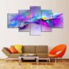 Watercolor Mountain Ridge - Abstract 5 Panel Canvas Art Wall Decor