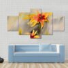 Watercolor Painting Of The Beautiful Flowers - Abstract Nature 5 Panel Canvas Art Wall Decor