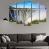 Waterfall To The Source 04 - Nature 5 Panel Canvas Art Wall Decor