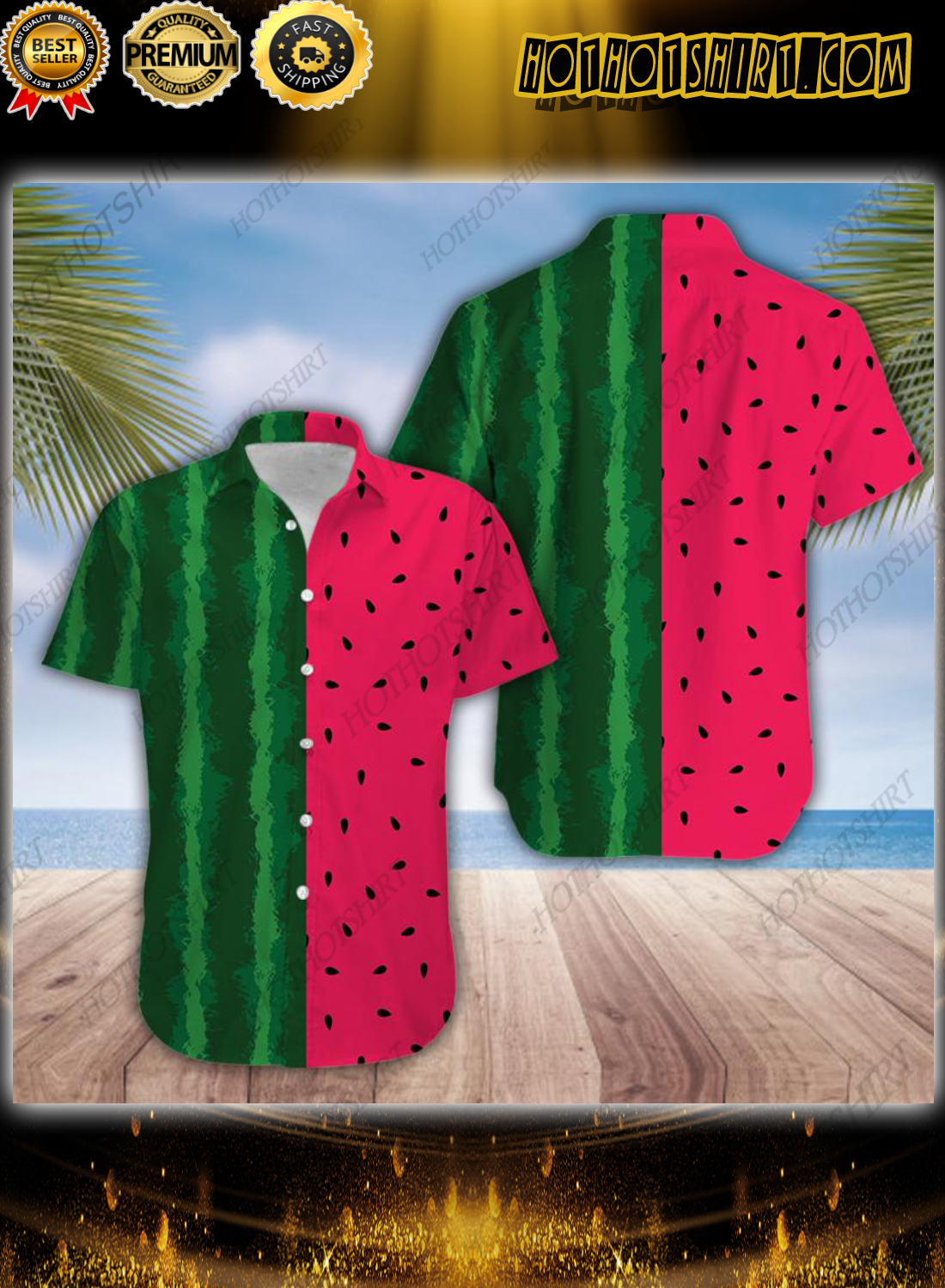 Watermelon Tropical Fruit Hawaiian Shirt Watermelon Tropical Fruit Hawaiian Shirt