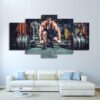 Weightlifting Fitness Equipment - Sport 5 Panel Canvas Art Wall Decor
