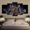 Weightlifting Fitness Workout - Sport 5 Panel Canvas Art Wall Decor