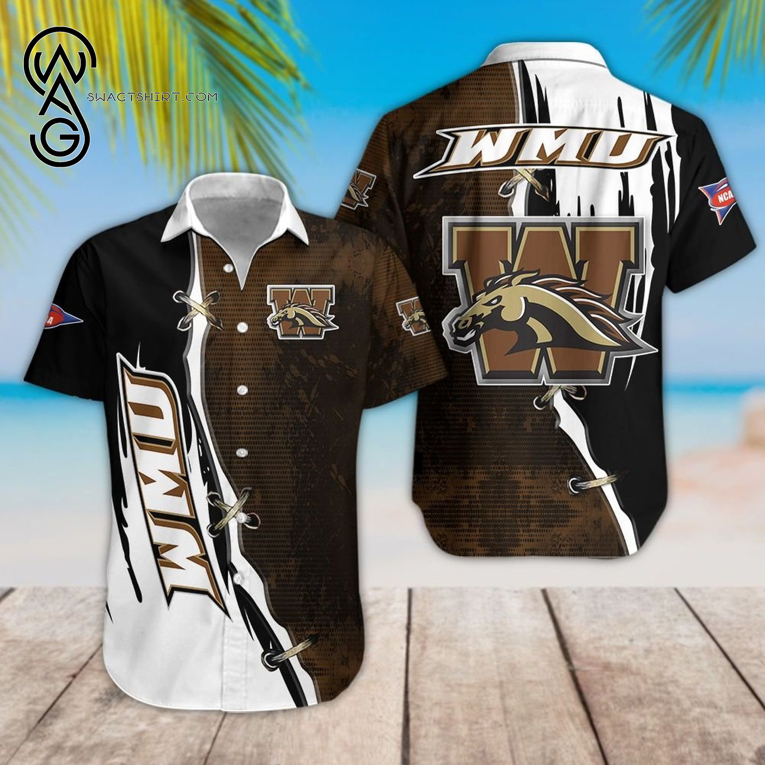 Western Michigan Broncos Sport Team Hawaiian Shirt Western Michigan Broncos Sport Team Hawaiian Shirt
