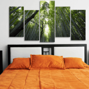 Western Rhino Woodland - Nature 5 Panel Canvas Art Wall Decor