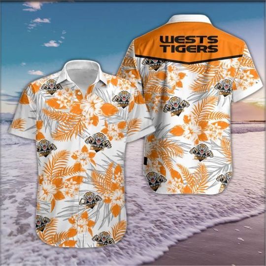 Wests Tigers Hawaiian Shirt Wests Tigers Hawaiian Shirt