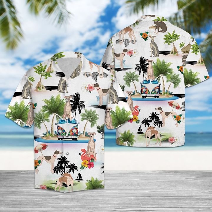 Whippet Vacation Hawaiian Shirt Summer Button Up Whippet Vacation Hawaiian Shirt Summer Button Up