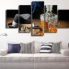 Whisky Cigars - Luxury 5 Panel Canvas Art Wall Decor