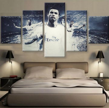 White Cristiano Ronaldo - Famous Person 5 Panel Canvas Art Wall Decor White Cristiano Ronaldo - Famous Person 5 Panel Canvas Art Wall Decor