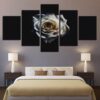White Flowers 1 - Nature 5 Panel Canvas Art Wall Decor